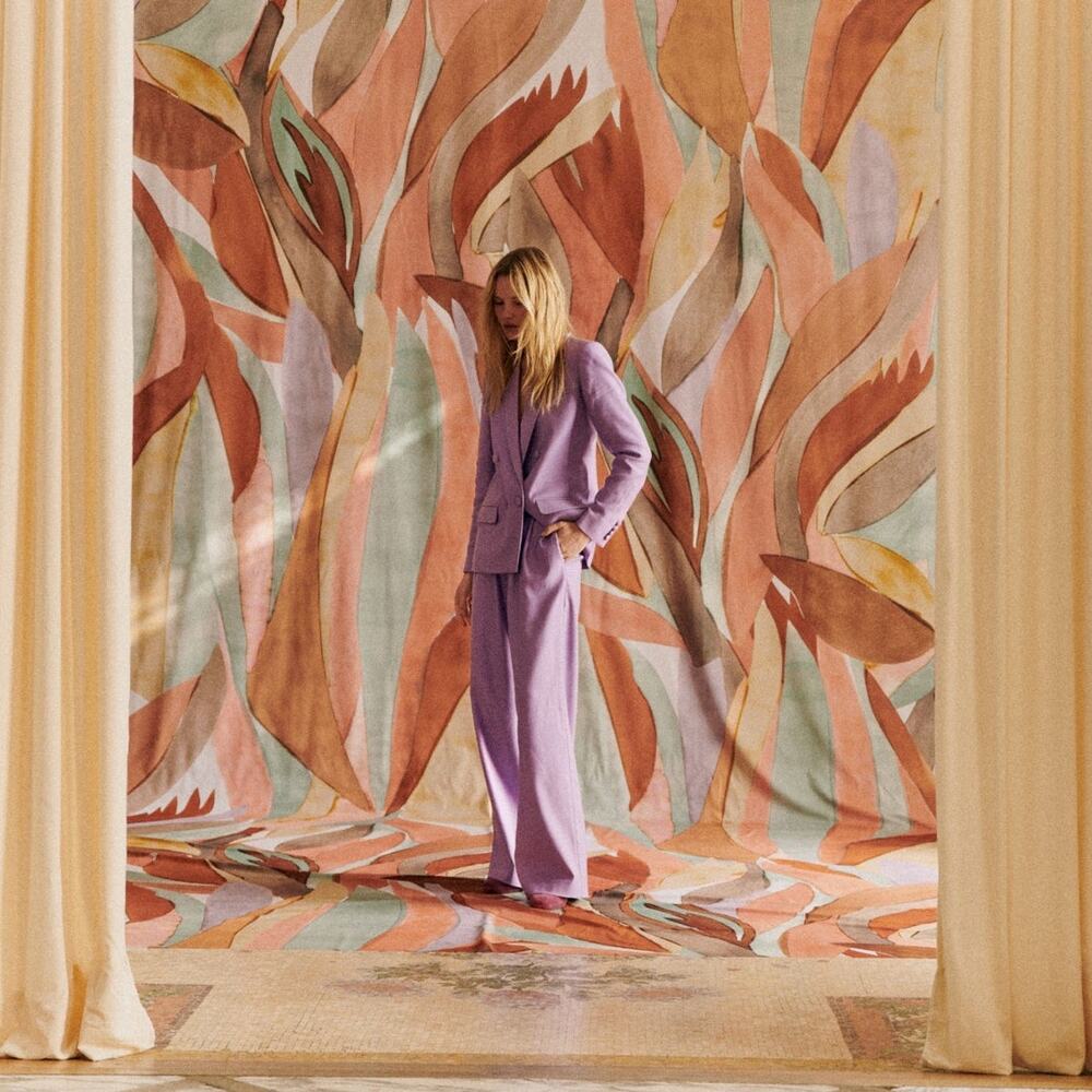 Sezane Lavender Purple Christie Double Breasted Suit Jacket